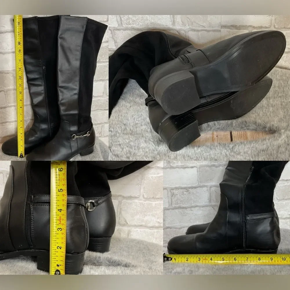 Black Knee High Riding Boots Size 5.5